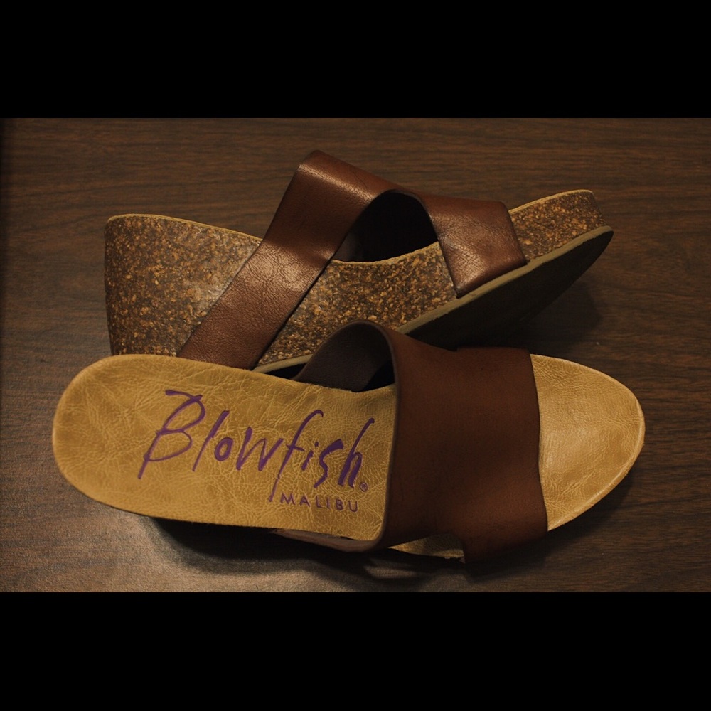 Blowfish leather wedges